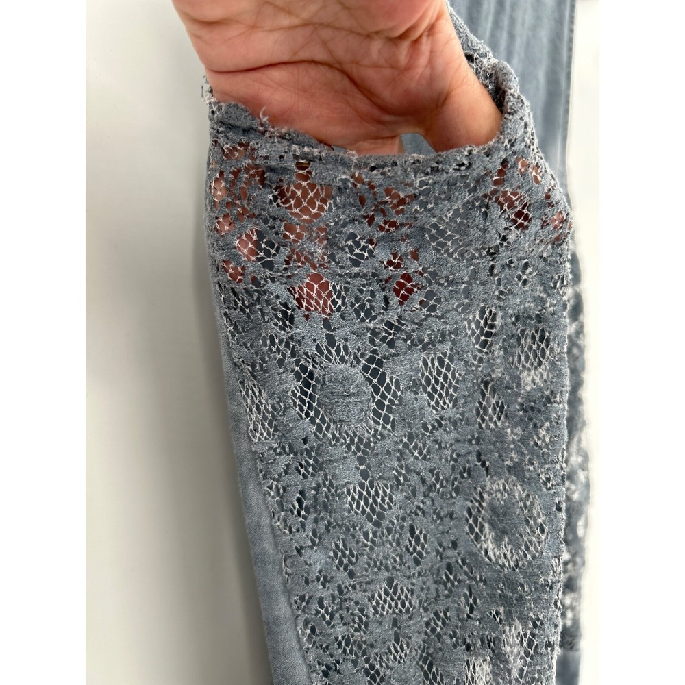 Young Fabulous & Broke (YFB) Sz M Gray Dress Lace Side Panels Sleeveless Beachy - Picture 2 of 10
